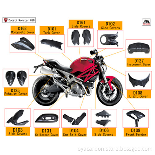 Carbon Fiber Motorcycle Parts for Ducati Monster 696